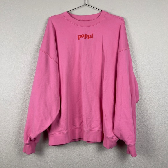Poppi Future Served Fresh Pink Crewneck Sweatshirt Birthday Suit Oversized Large - Picture 2 of 8